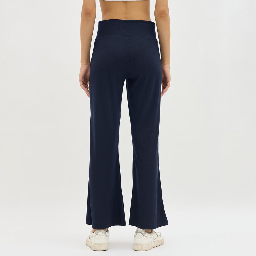 Women's Deep Navy Blue Solid Crossover Waist Pyjama, Navy Blue, large image number null