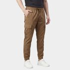 Men's Slim Fit Casual Trousers, Khaki, small