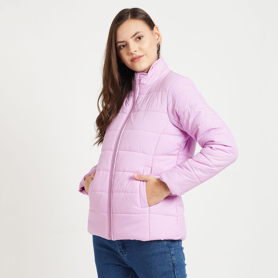 Solid Full Sleeves Jacket, Lilac, large image number null