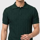 Men's Dark Green Cotton Polo Neck Polo T-Shirt, Dark Green, small