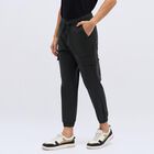 Men's Deep Charcoal Slim Fit Cargo Trousers, गहरा हरा, small image number null