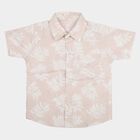 Boys Pink Cotton Short Sleeves Collar Shirt, Pink, small