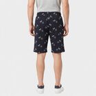 Men's Navy Blue Regular Fit Printed Jamaican Shorts, नेवी ब्लू, small