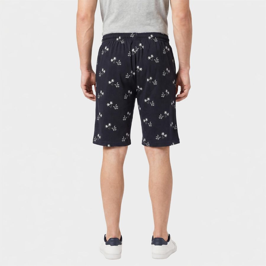 Men's Navy Blue Regular Fit Printed Jamaican Shorts, नेवी ब्लू, large