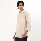 Men's Soft Peach Mandarin Collar Casual Shirt, Peach, small image number null