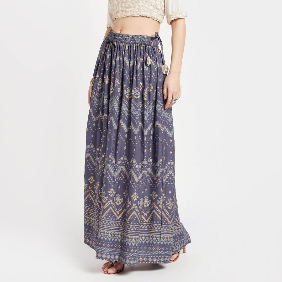 A Line Lehenga Skirt, Dark Grey, large image number null