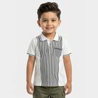 Boys White Cotton Round Neck Casual Half Sleeve T-Shirt, White, small
