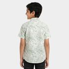Boys Green Cotton Half Sleeve Collar Casual Shirt, Light Green, small