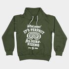 Boys' Olive Green Hooded Neck Graphic Print Sweatshirt, ओलिव, small