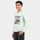 Boys Mint Green Crew Neck Regular Boys T-Shirt, Light Green, small