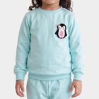 Girls Aqua Round Neck Lounge Hipster Set, एक्वा, small