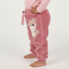 Girls Dusty Rose Fleece Owl Embroidered Pyjama, गुलाबी, small image number null