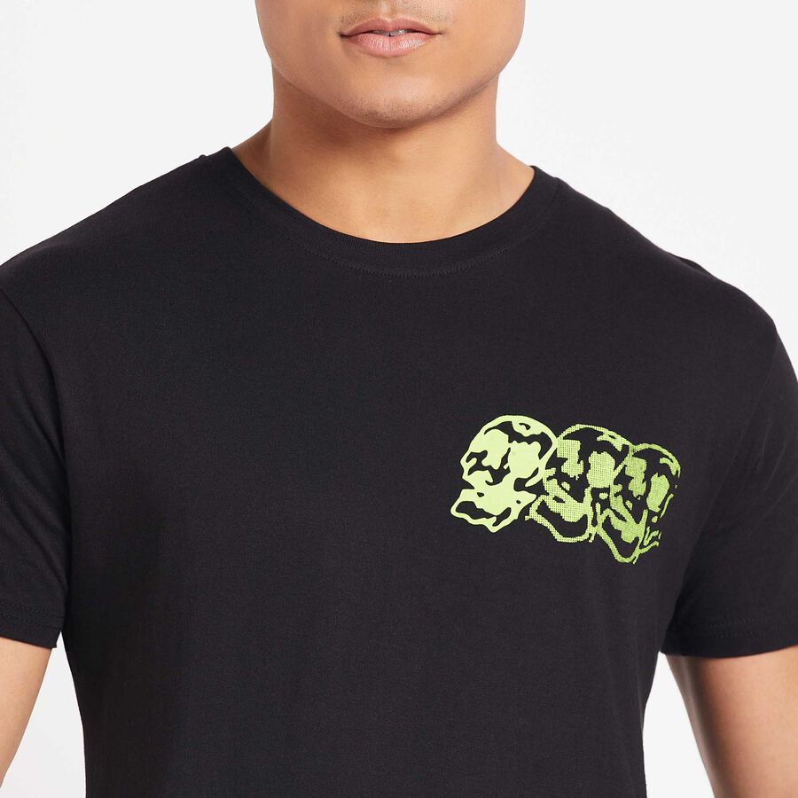 Round Neck T-Shirt, Black, large image number null