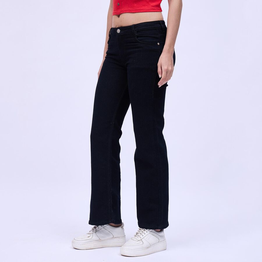 Women's Jet Black Bootcut Fit High-Rise Jeans, Black, large image number null