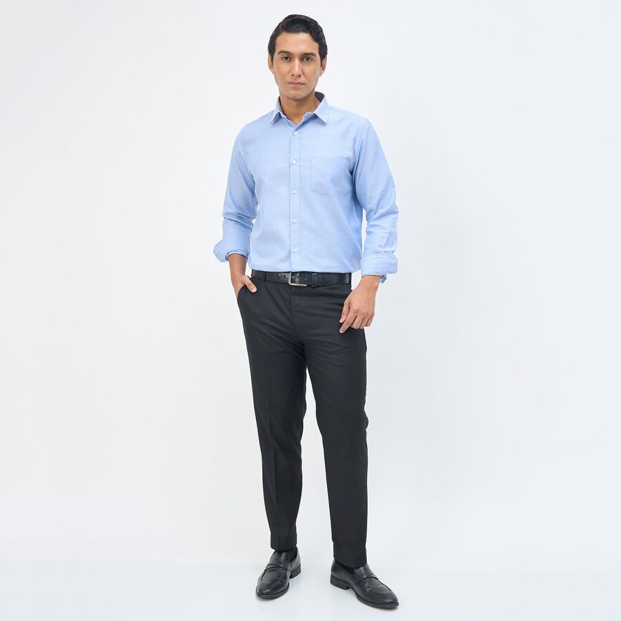 Men's Light Blue Spread Collar Formal Shirt, हल्का नीला, large
