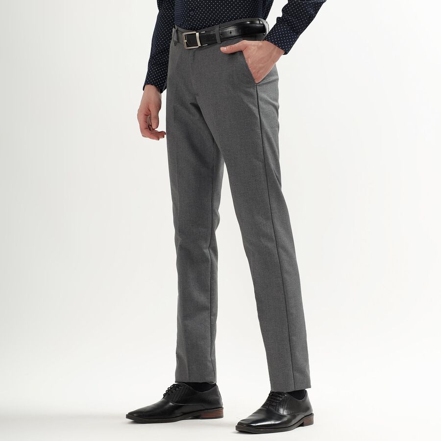 Men's Slim Fit Formal Trousers, हल्का ग्रे, large image number null