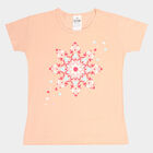 Girls Cotton T-Shirt, Peach, small image number null