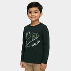 Boys Dark Green Crew Neck Casual T-Shirt, Dark Green, small image number null