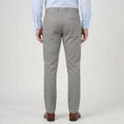 Men's Grey Slim Fit Flat-Front Casual Trousers, Light Grey, small