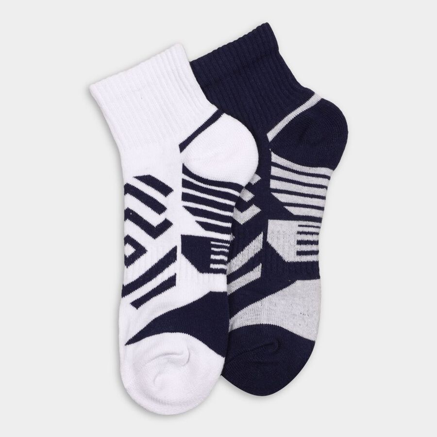Men's Socks (Pack of 2), मध्यम नीला, large image number null