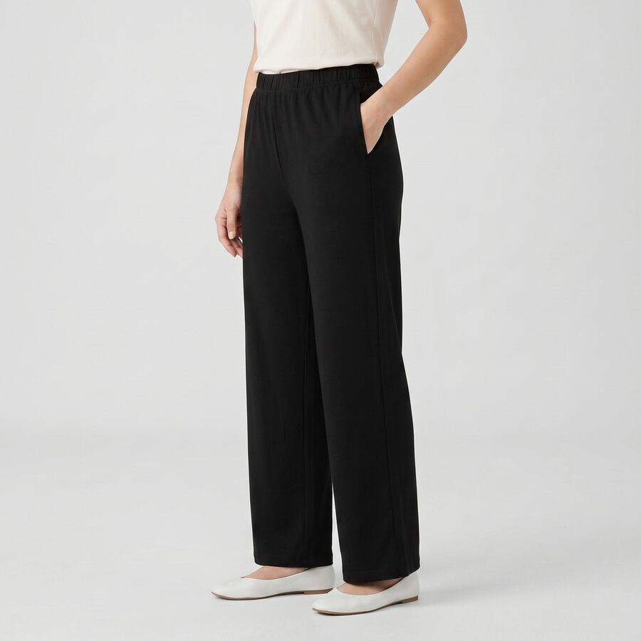 Women's Black Palazzos, काला, large