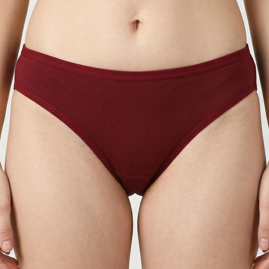 Women's Maroon Regular Fit Solid Panty, Maroon, large