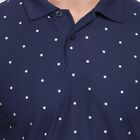 Men's Collared Half Sleeves T-Shirt , Navy Blue, small