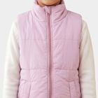 Girls' Lilac Stand Collar Puffer Jacket, Lilac, small