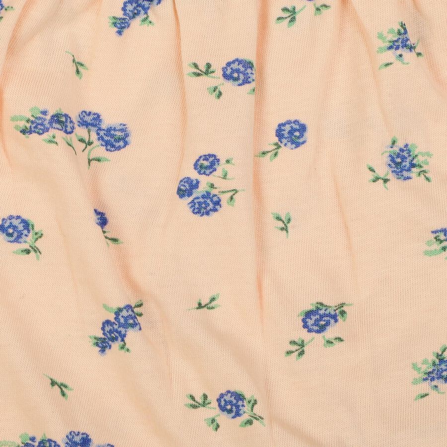 Girls Peach Classic Fit Floral Bloomer Shorts, Peach, large