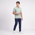 Men's Mint Green Polo Neck Polo T-Shirt, हल्का हरा, small