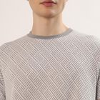 Men's Grey Round Neck Casual T-Shirt, Light Grey, small