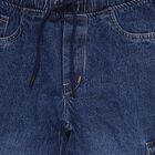 Boys' Navy Regular Fit Cotton Jeans, Mid Blue, small