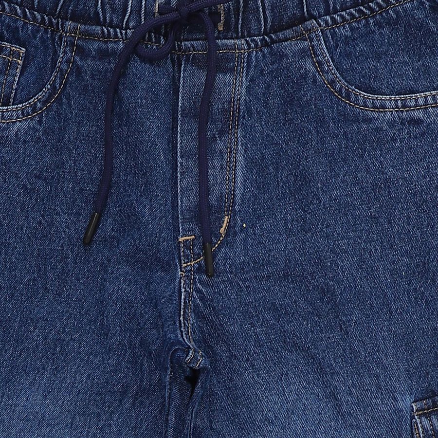 Boys' Navy Regular Fit Cotton Jeans, Mid Blue, large