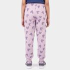Girls' Lilac Heart Printed Drawstring Pyjama, Lilac, small