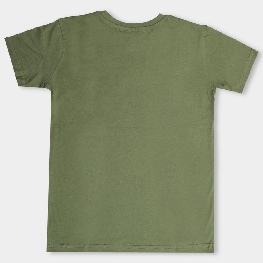 Boys' 100% Cotton Half Sleeves T-Shirt , ओलिव, large image number null