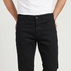Men's Dark Grey Slim Fit Solid Jeans, गहरा ग्रे, small