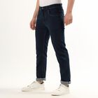 Men's Deep Indigo Slim Fit Five-Pocket Jeans, Dark Blue, small image number null