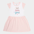 Girls Cotton Frock, Peach, small image number null