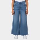 Girls' Blue Regular Fit Classic Jeans, Light Blue, small