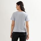 Women's Light Blue Cotton Round Neck Floral Print T-Shirt, Light Blue, small image number null