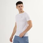 Men's Snow White Crew Neck Slim Fit Drifit T-Shirt, सफ़ेद, small