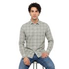 Men's Green Cotton Regular Fit Casual Shirt, Dark Green, small
