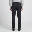 Men's Charcoal Slim Fit Self Design Formal Trousers, चारकोल, small