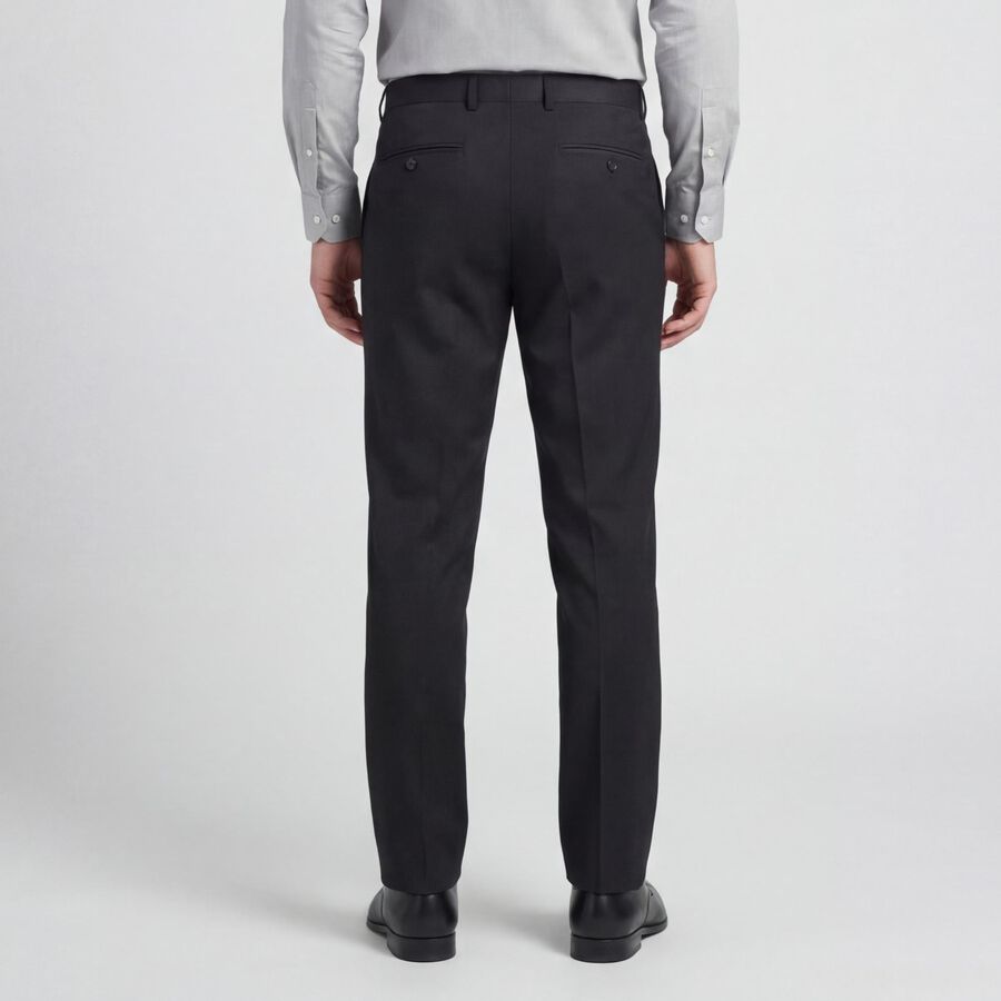 Men's Charcoal Slim Fit Self Design Formal Trousers, चारकोल, large