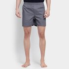 Men's 100% Cotton Boxers, Dark Grey, small