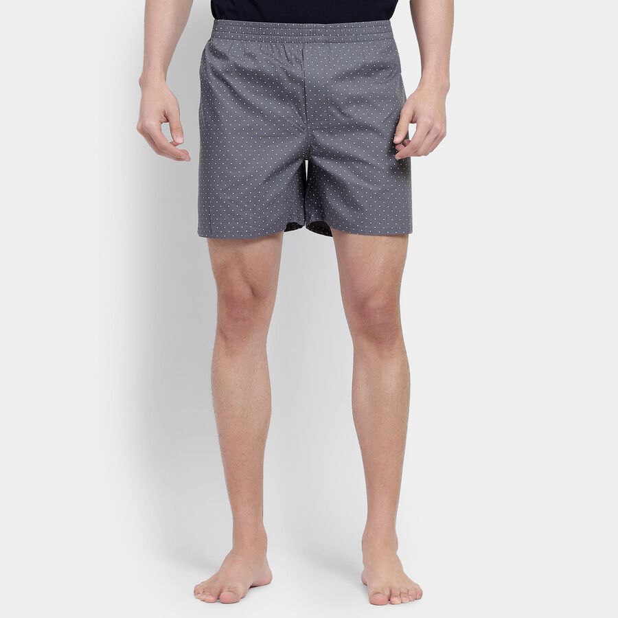 Men's 100% Cotton Boxers, Dark Grey, large