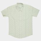 Boys Green Cotton Classic Casual Shirt, Light Green, small