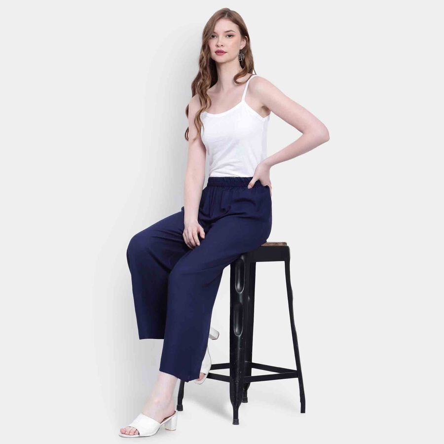 Solid Palazzo, Navy Blue, large image number null