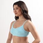 Ladies' 100% Cotton Bra, Aqua, small image number null