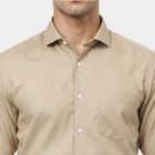 Men's Beige Formal Shirt, गहरा पीला, small